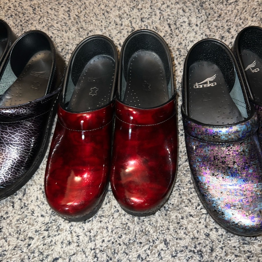 3 pairs Dansko Clogs